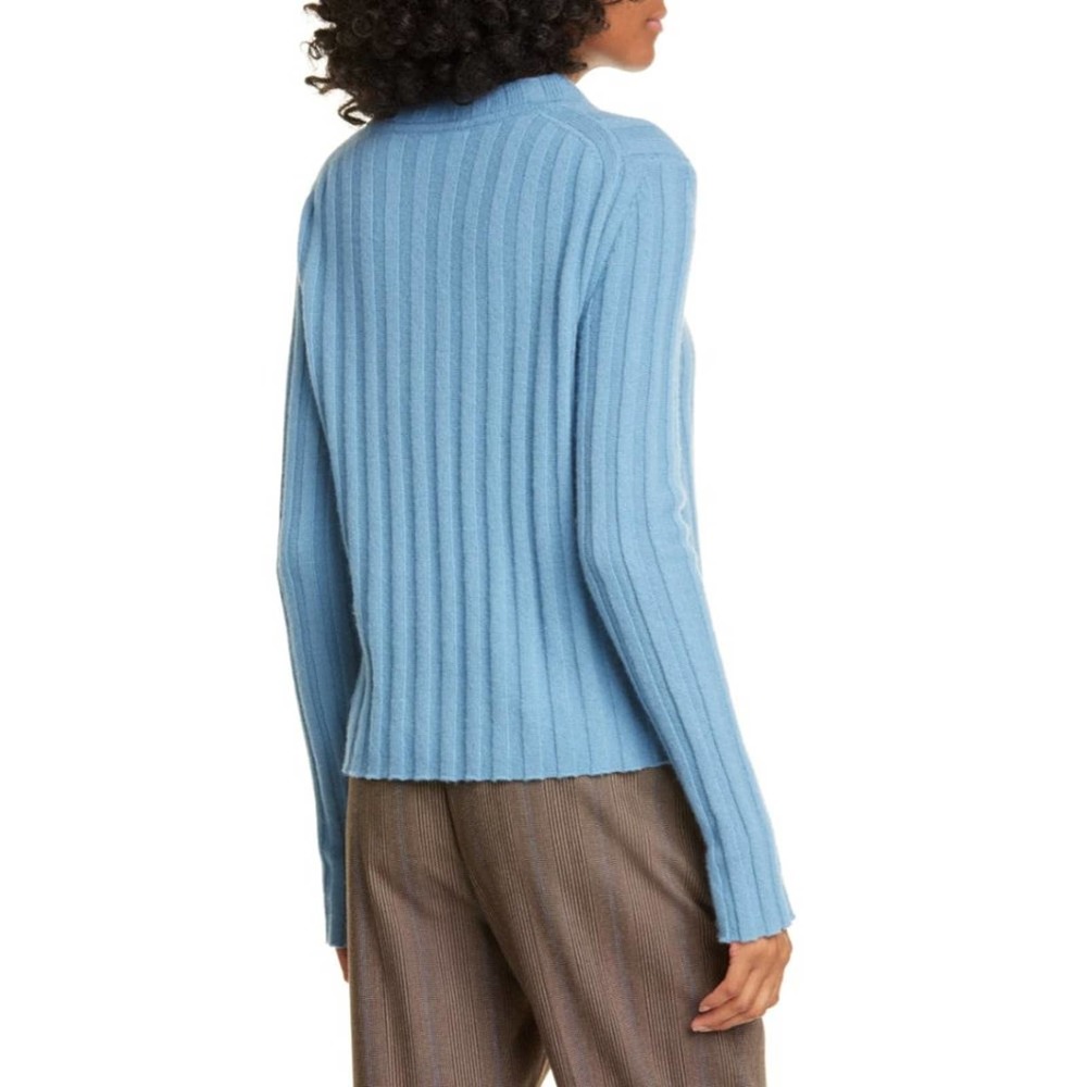 Equipment Alyce Wool Sweater Blue Ribbed Pullover Knit Size wool blend - Picture 7 of 8